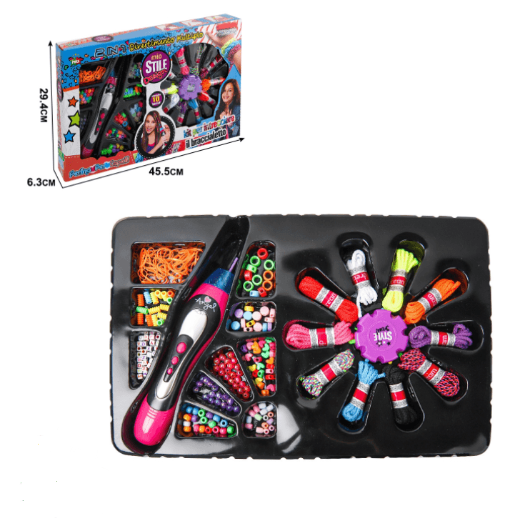 A 2-in-1 set for decorating your hair and making bracelets