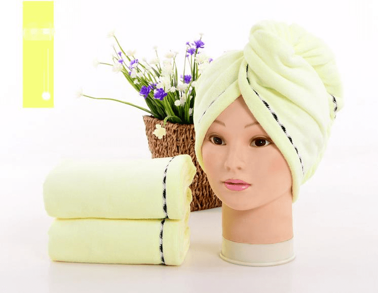 Superchłonny ręcznik do włosów turban z mikrofibry JASNOŻÓŁTY