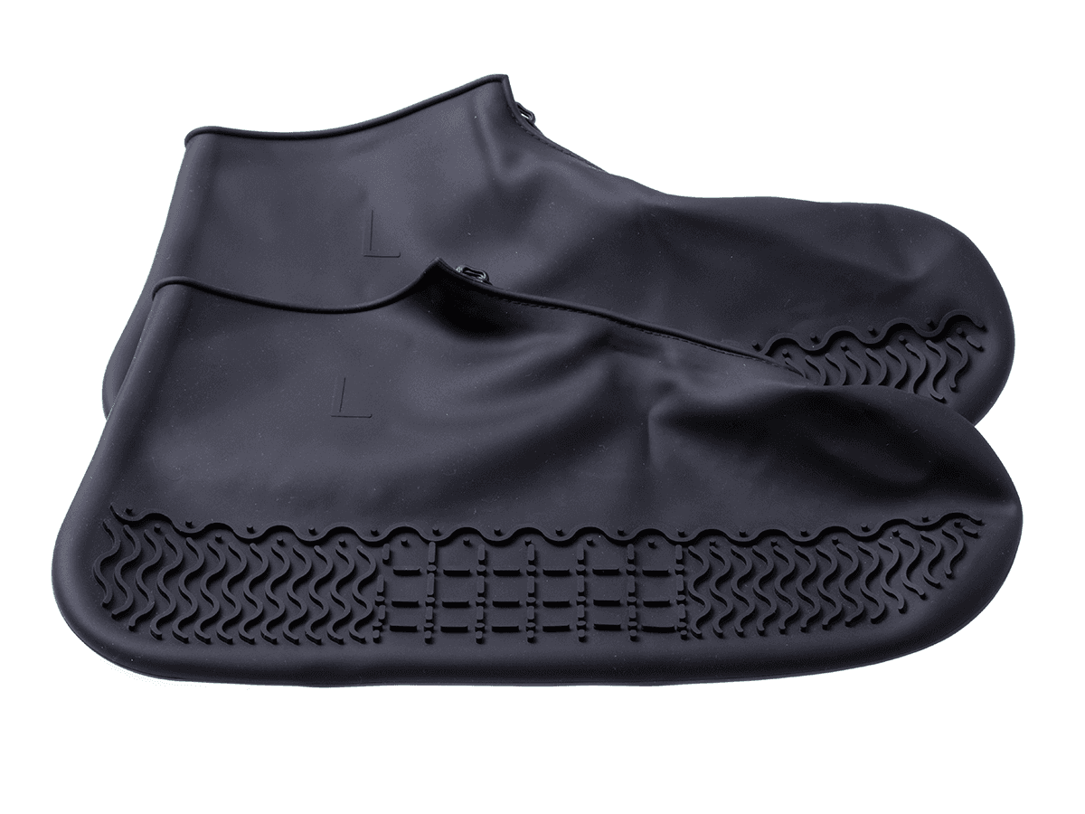 Gumowe wodoodporne ochraniacze na buty z suwakiem rozmiar "40-44" - czarne