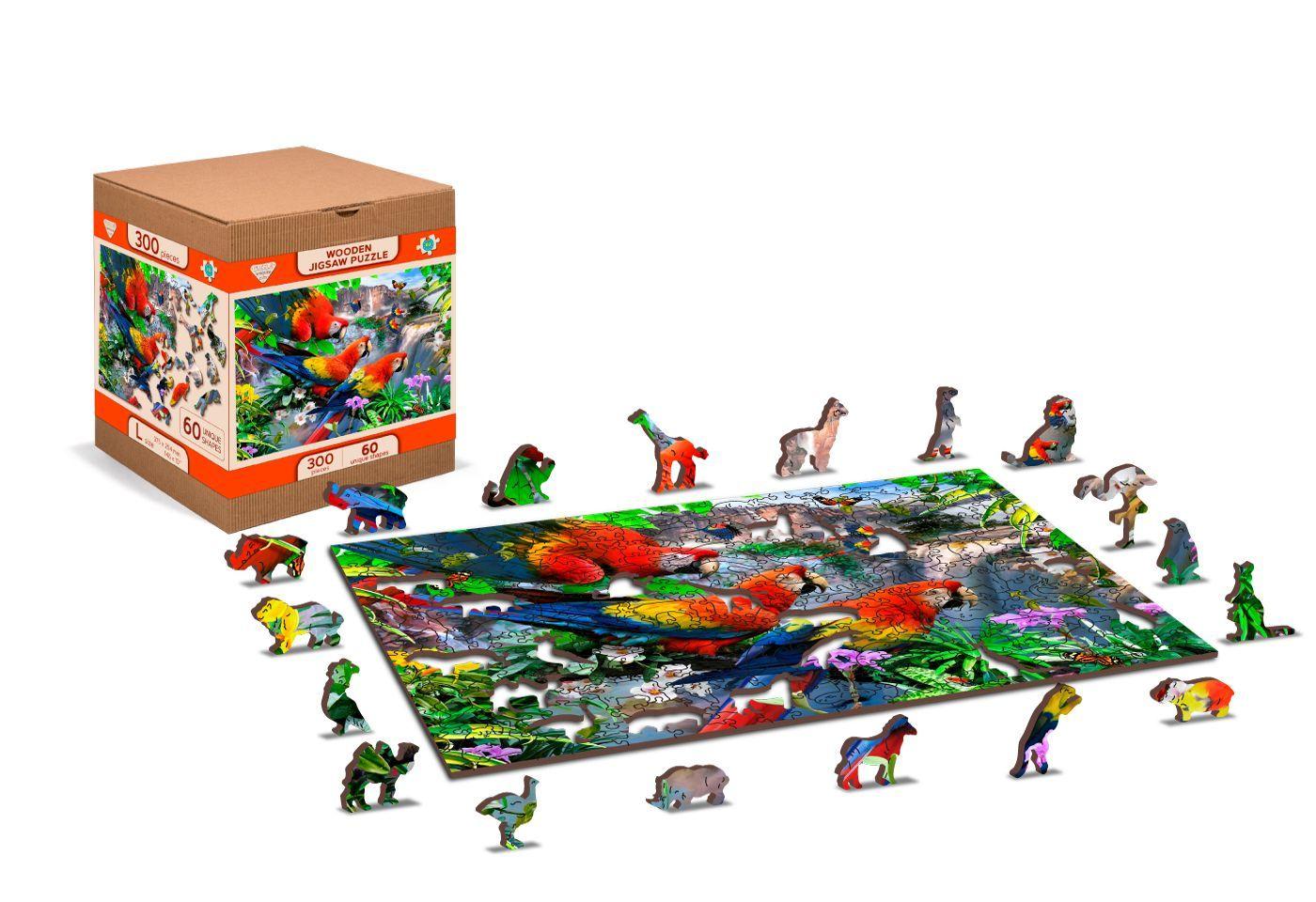 Wooden Puzzle with Figurines - Parrot Island L 300 elements