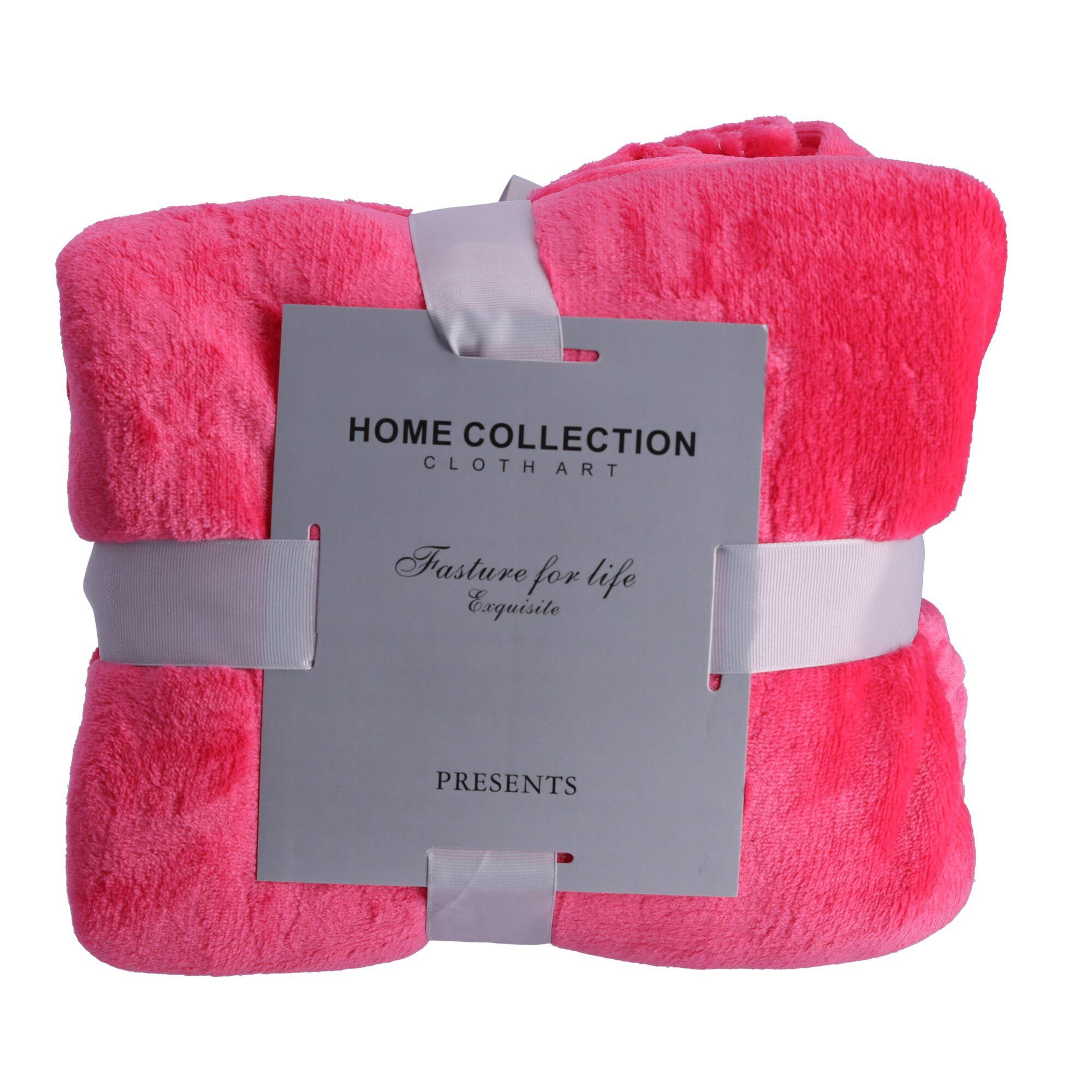 Fleece blanket, bedspread 180x200 cm - dark pink