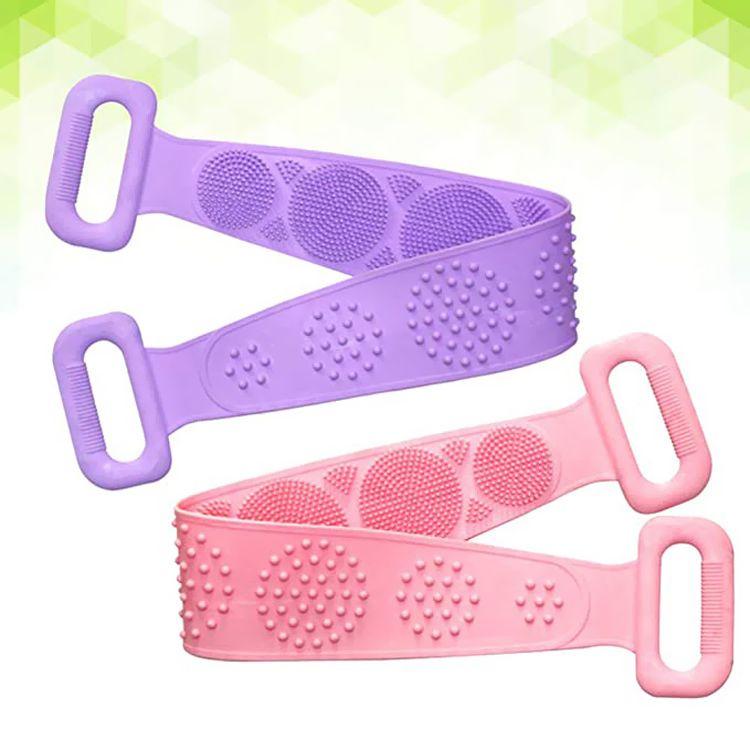 Silicone massager for washing the back, legs, feet - pink