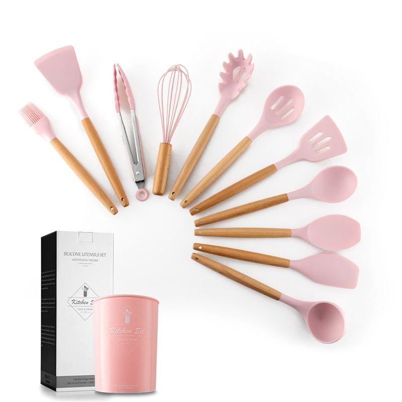Kitchen utensils - a set of 11 elements - pink