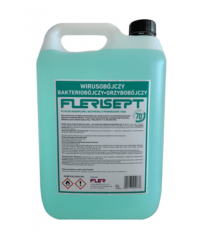 Liquid for hygienic disinfection of surfaces and hands Flerisept 5L- Eucalyptus essential oil