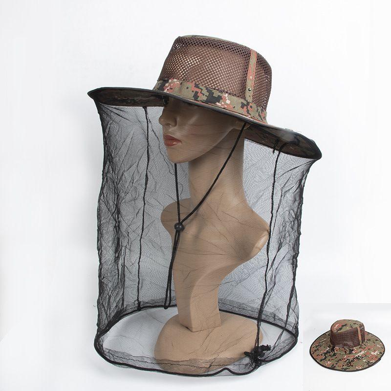 Mosquito net, insect net, hat - red and brown