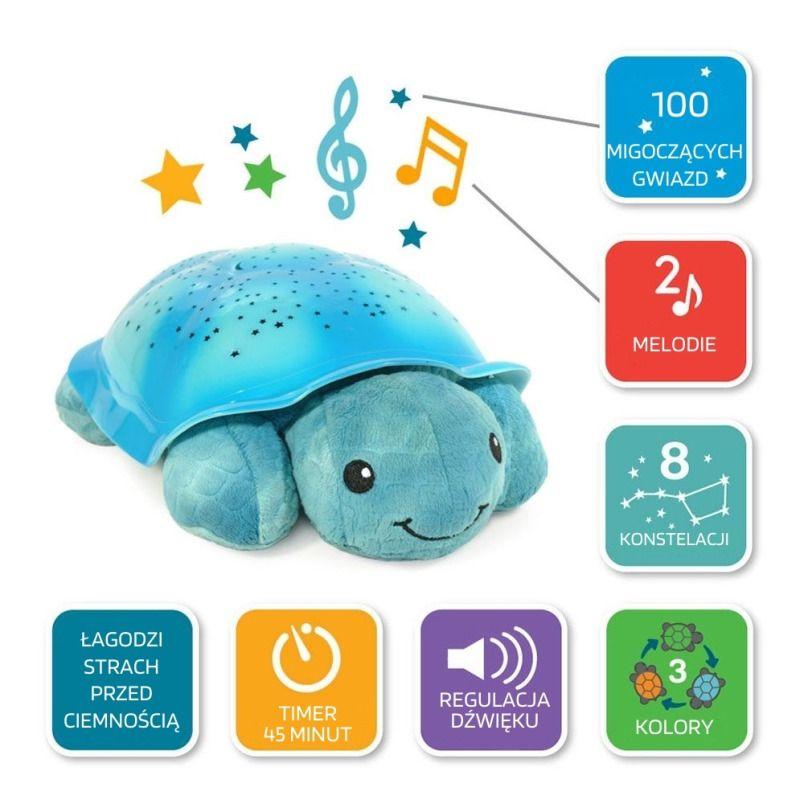 Night lamp with light projection 2in1 - Turtle, blue