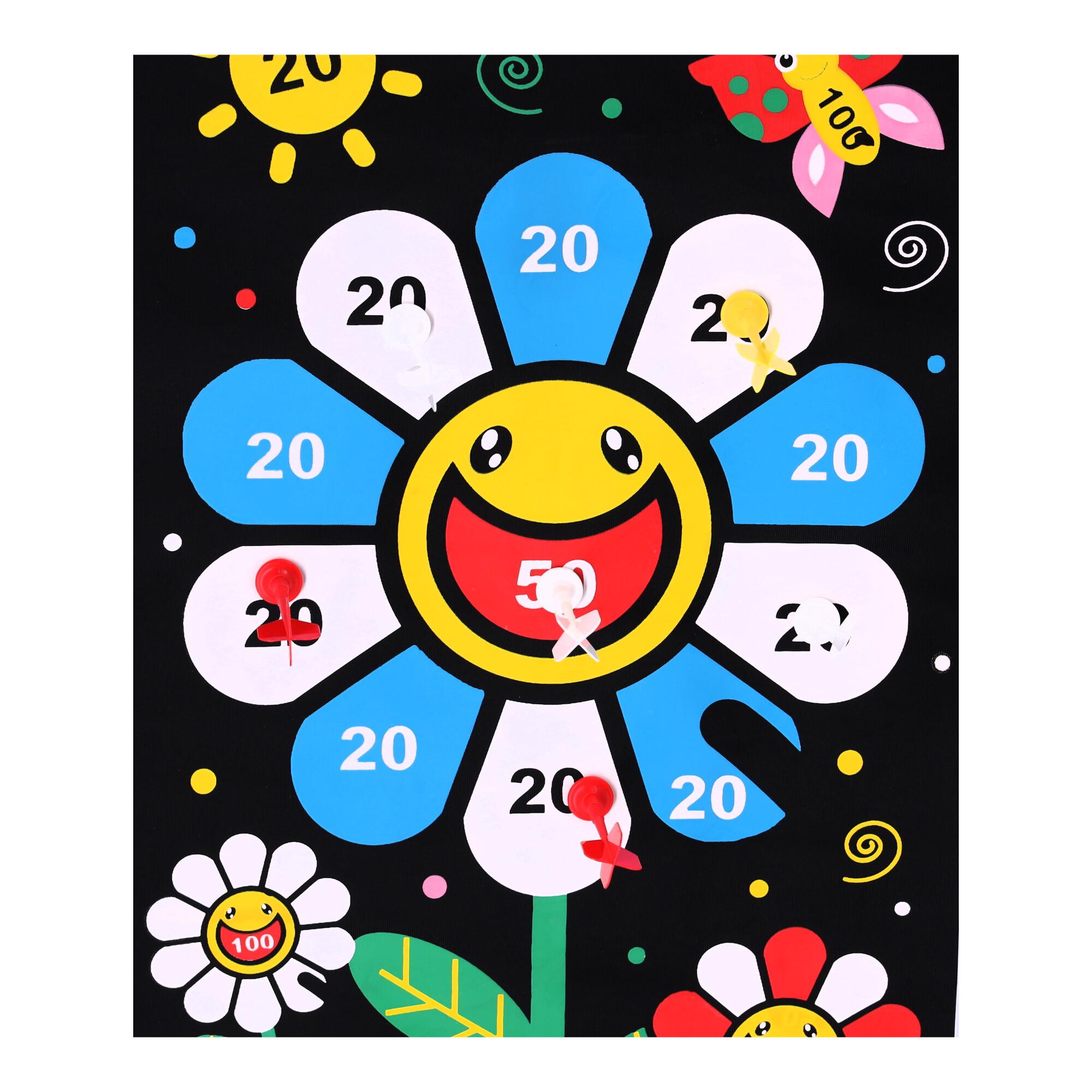 Magnetic target, double-sided with darts - colorful flower