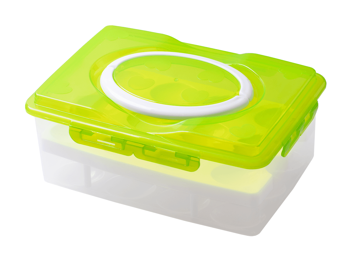 Pojemnik / pudełko na jajka do lodówki na 24szt - zielone