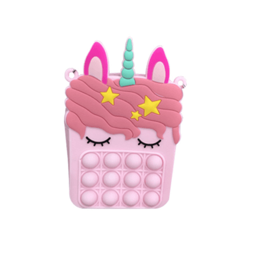 PopIt bag / sachet sensory toy - pink unicorn (type 8)