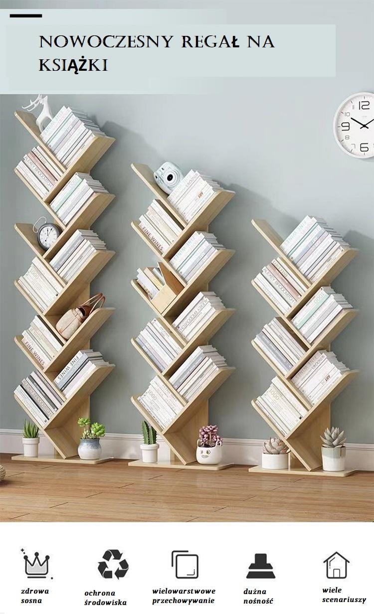 Biblioteczka, regał na książki w kształcie drzewa 7-poziomowy