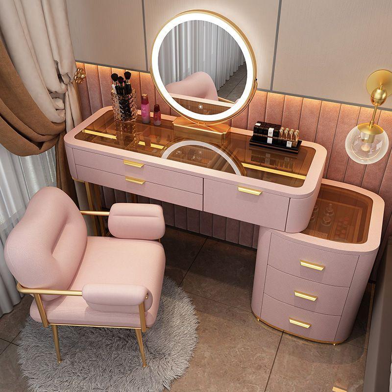 Glass dressing table 80 cm - pink