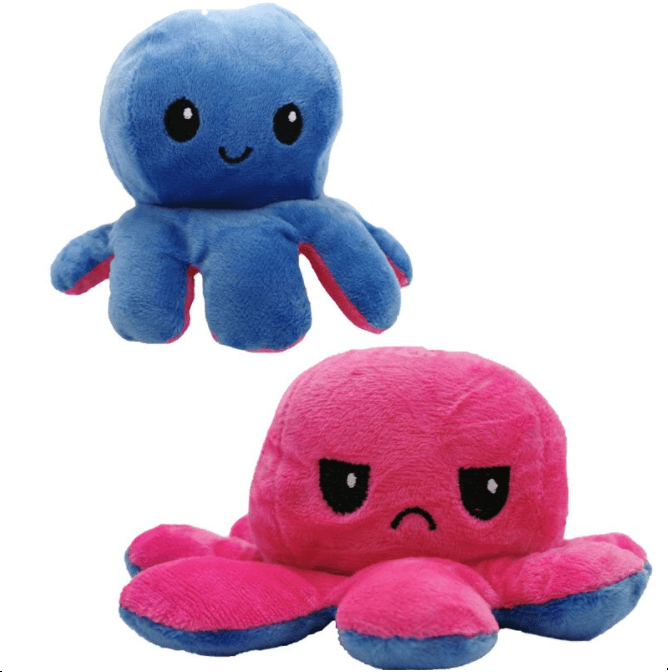Octopus double-sided mascot 30 cm - dark blue & dark pink