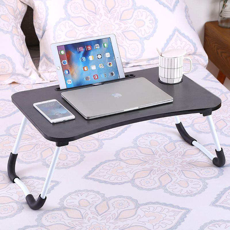 Folding breakfast table for laptop - grey