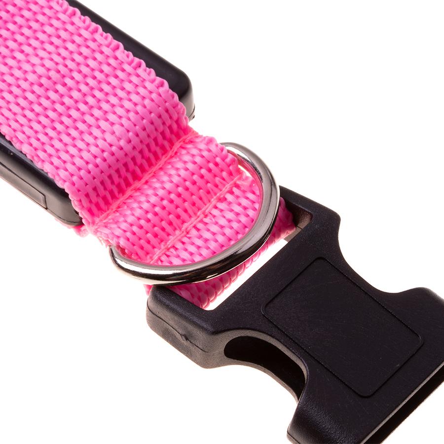 LED dog collar, size XS - pink