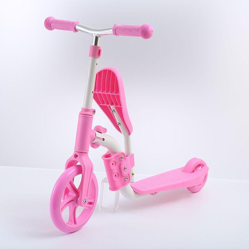 2-in-1 cross-country bike or scooter - pink