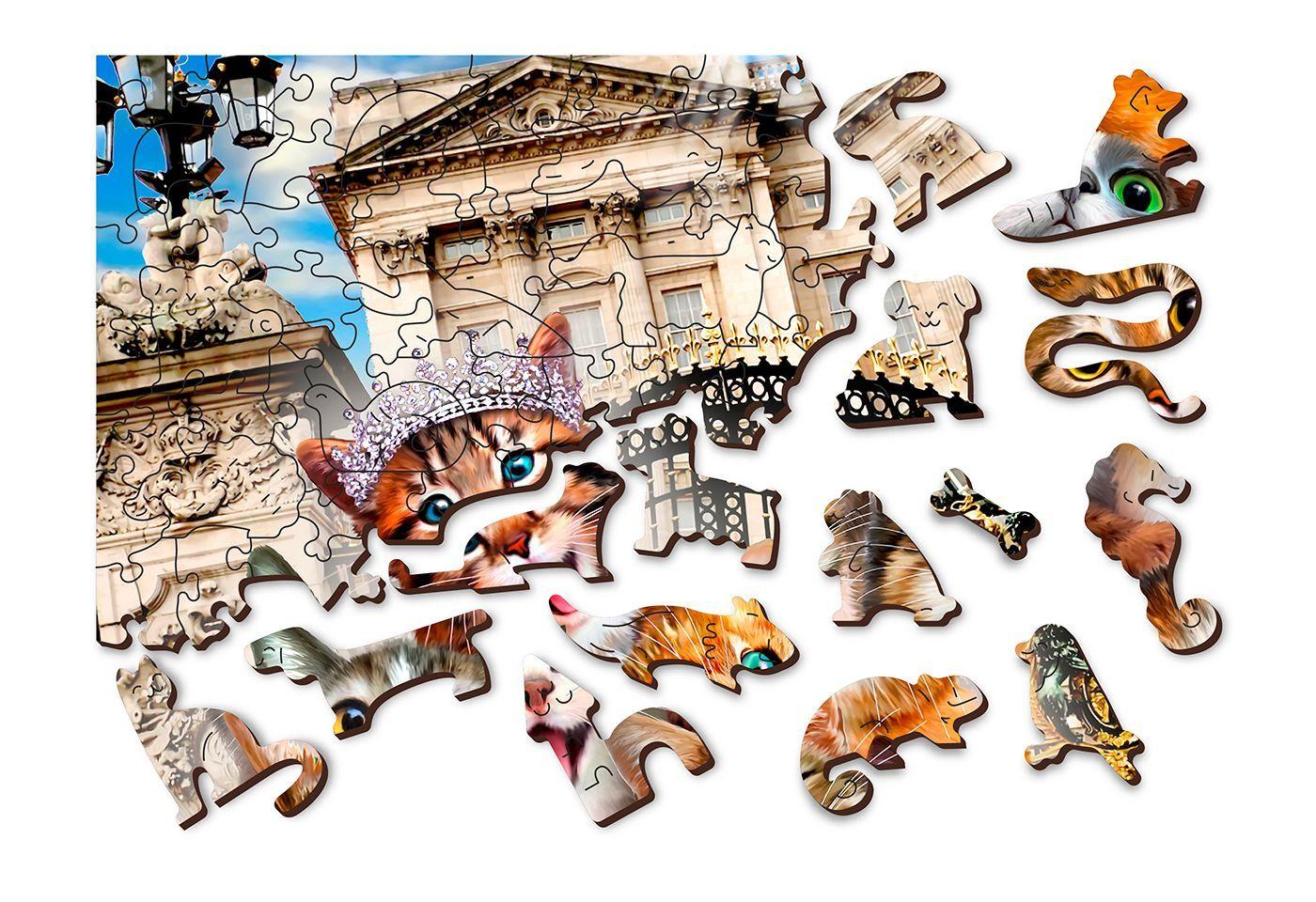 Drewniane Puzzle z figurkami – Kotki w Londynie rozm. M, 200 elementów