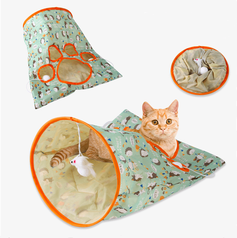 Cat play tunnel - green