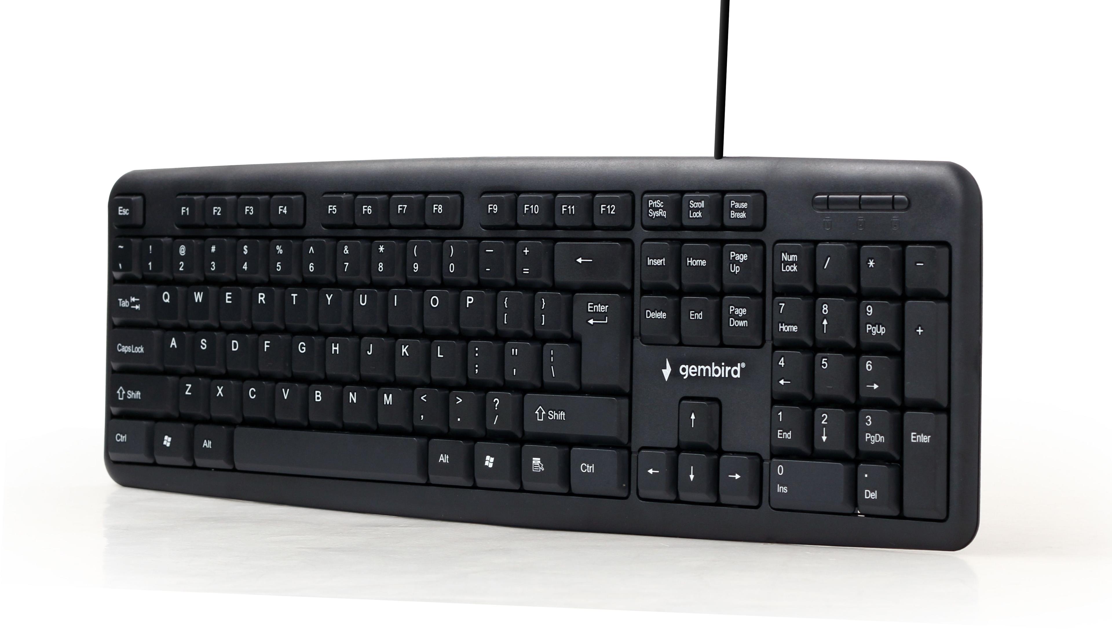 Gembird KB-U-103 keyboard USB US English Black