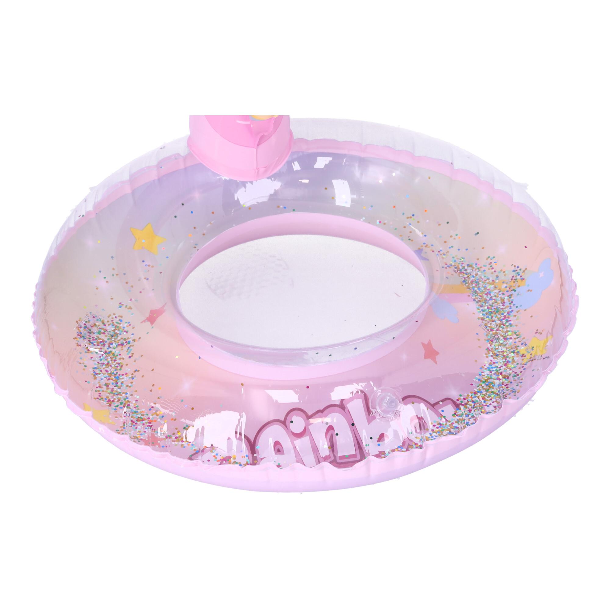 Children's inflatable swimming wheel 90 cm - unicorn, pink