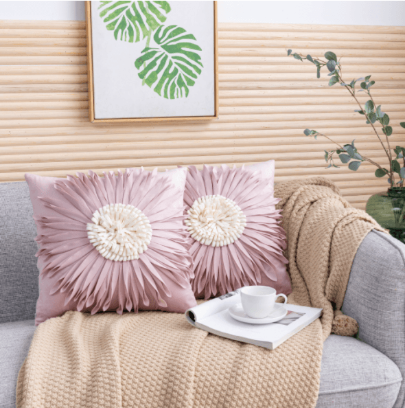 Pillow case - chrysanthemum, pink 45cm * 45cm