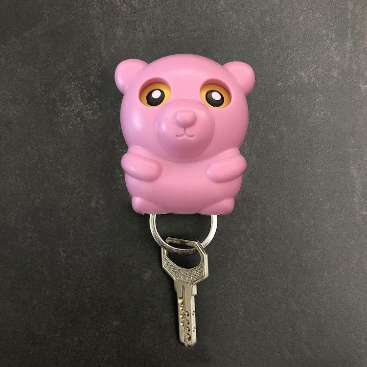 Wieszak na klucze- różowy miś