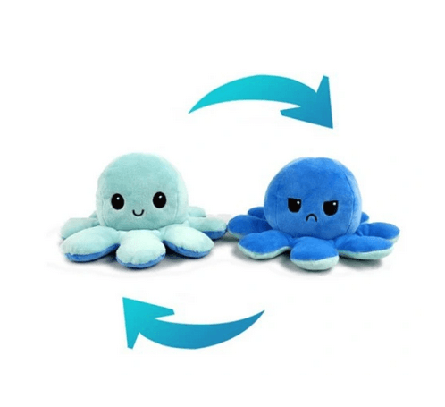 Octopus double-sided mascot 30 cm - dark blue & light blue