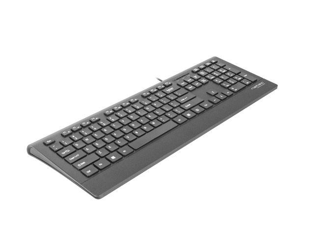 Natec Multimedia Keyboard BARRACUDA slim USB, US layout, black