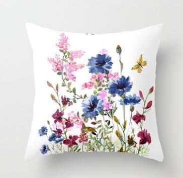Decorative pillowcase with flowers - pattern IX