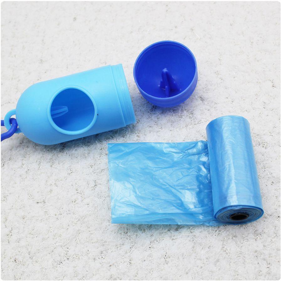A container for pouches for dog droppings - blue