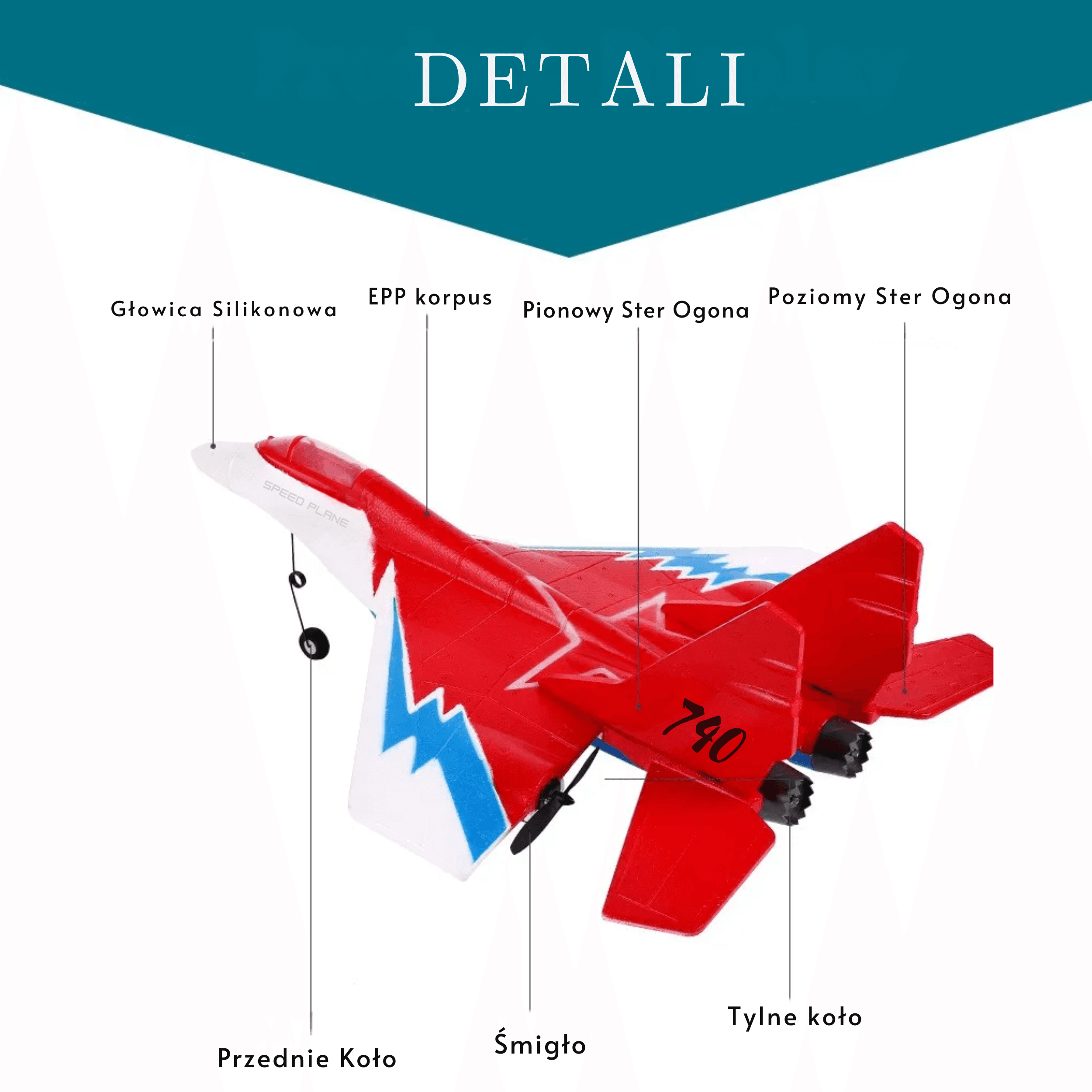 ZY-740 Remote-Controlled Aircraft Model - Red