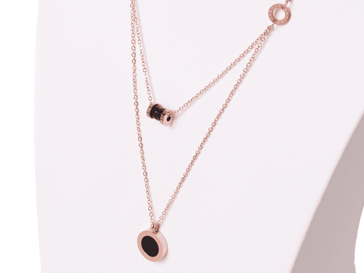 Double necklace Celebrity Xuping - rose gold