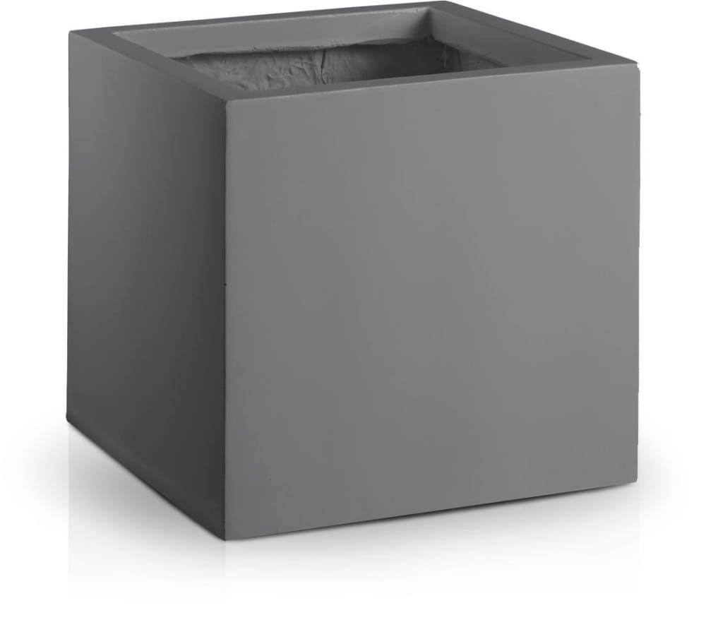 Large cubic fiberglass pot 25 cm - graphite