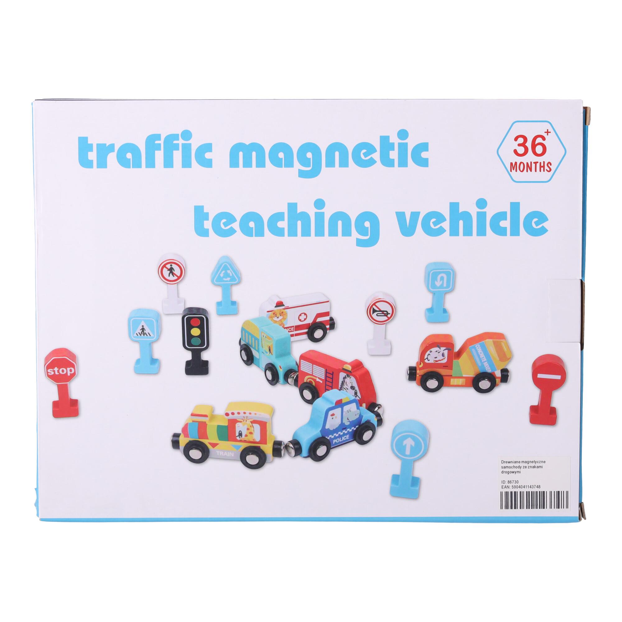 Wooden magnetic traffic small train signpost