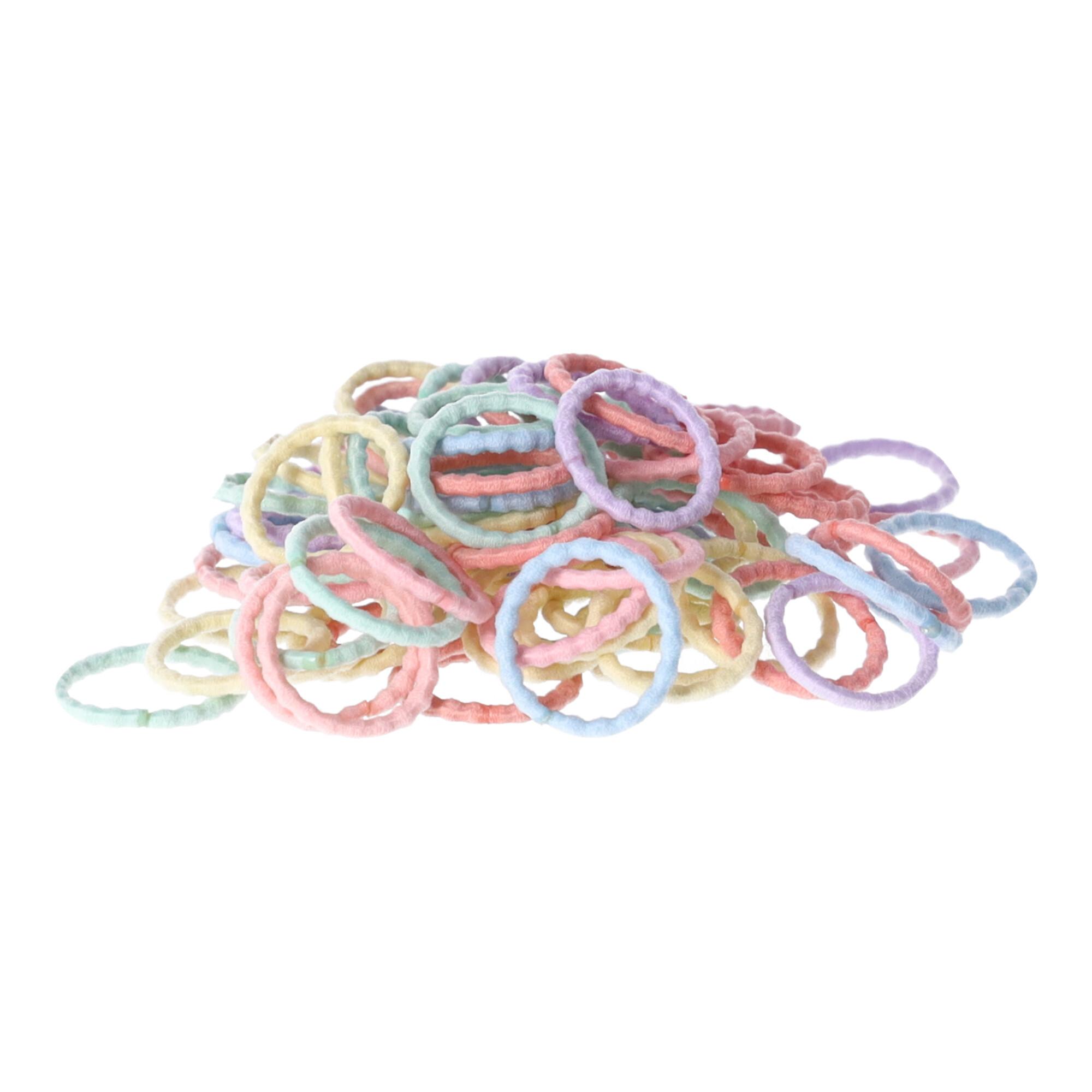 Set of elastic hair elastics 300 pcs. - pastel type I, mix colors