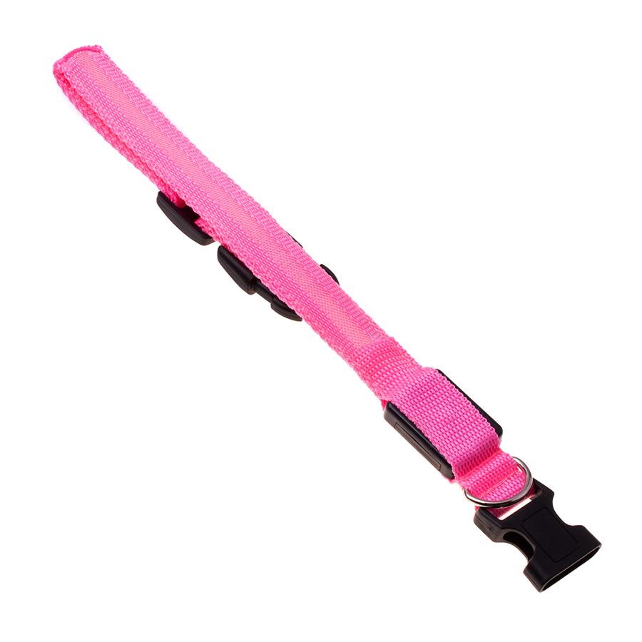 LED dog collar, size XS - pink
