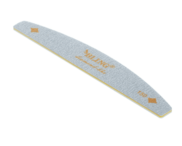 Double-sided nail file, gray, BLING 150/150 - crescent