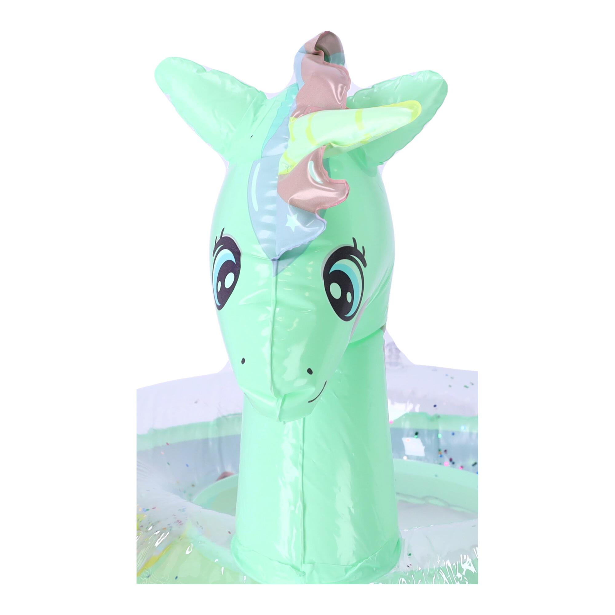 Children's inflatable swimming wheel 70 cm - unicorn, green