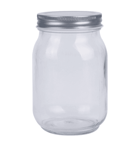 Glass jar for candles with a silver cap 380 ml
