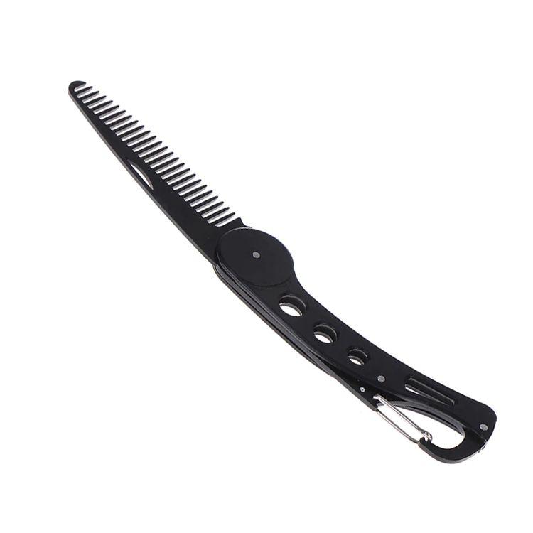 Folding beard comb - black