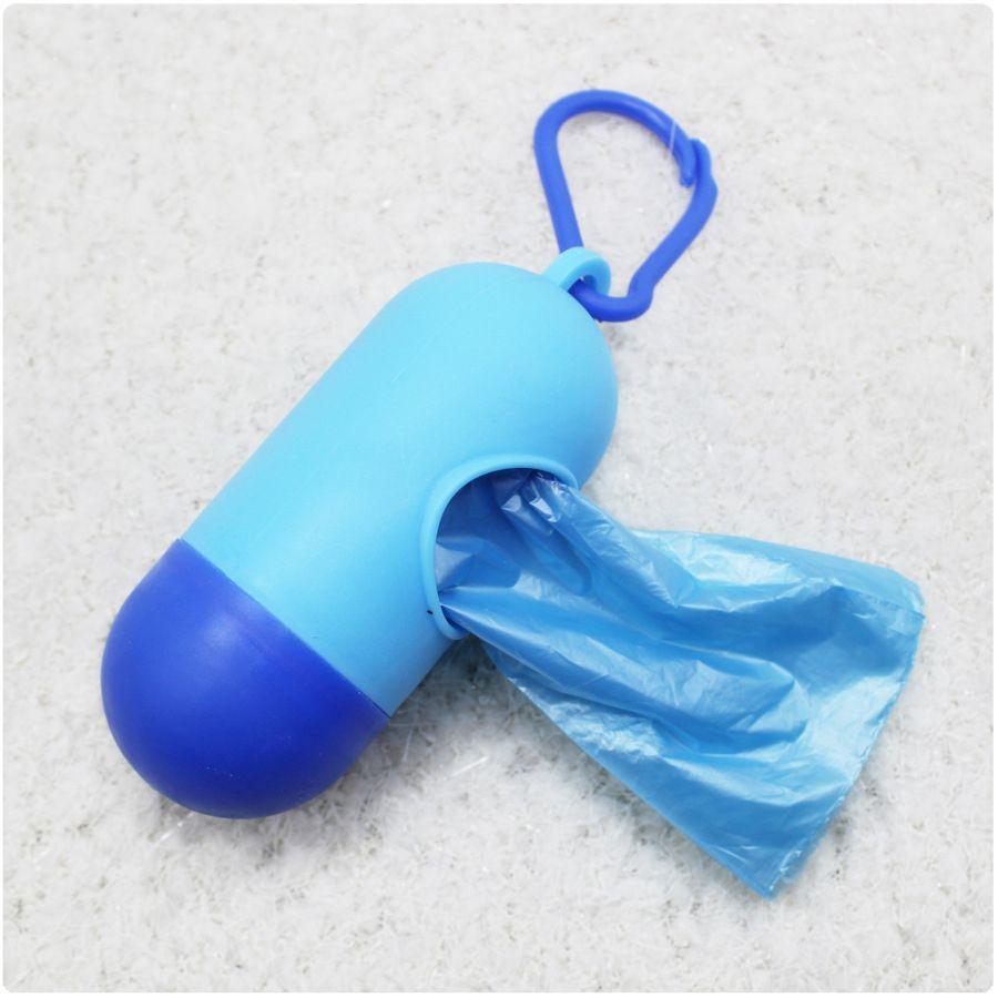 A container for pouches for dog droppings - blue