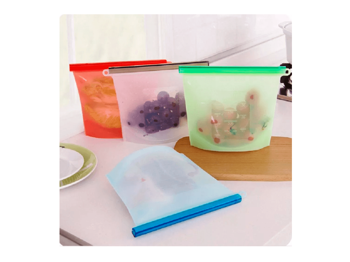 Silicone food bag - red