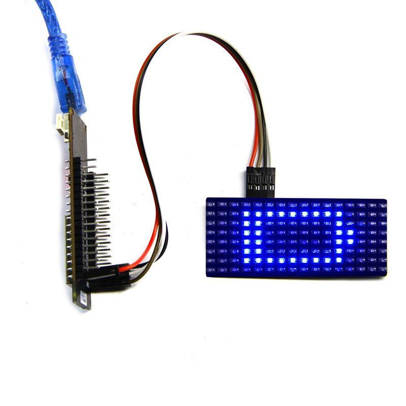 8x16 blue LED matrix for ESP32, ESP8266, Arduino - wires