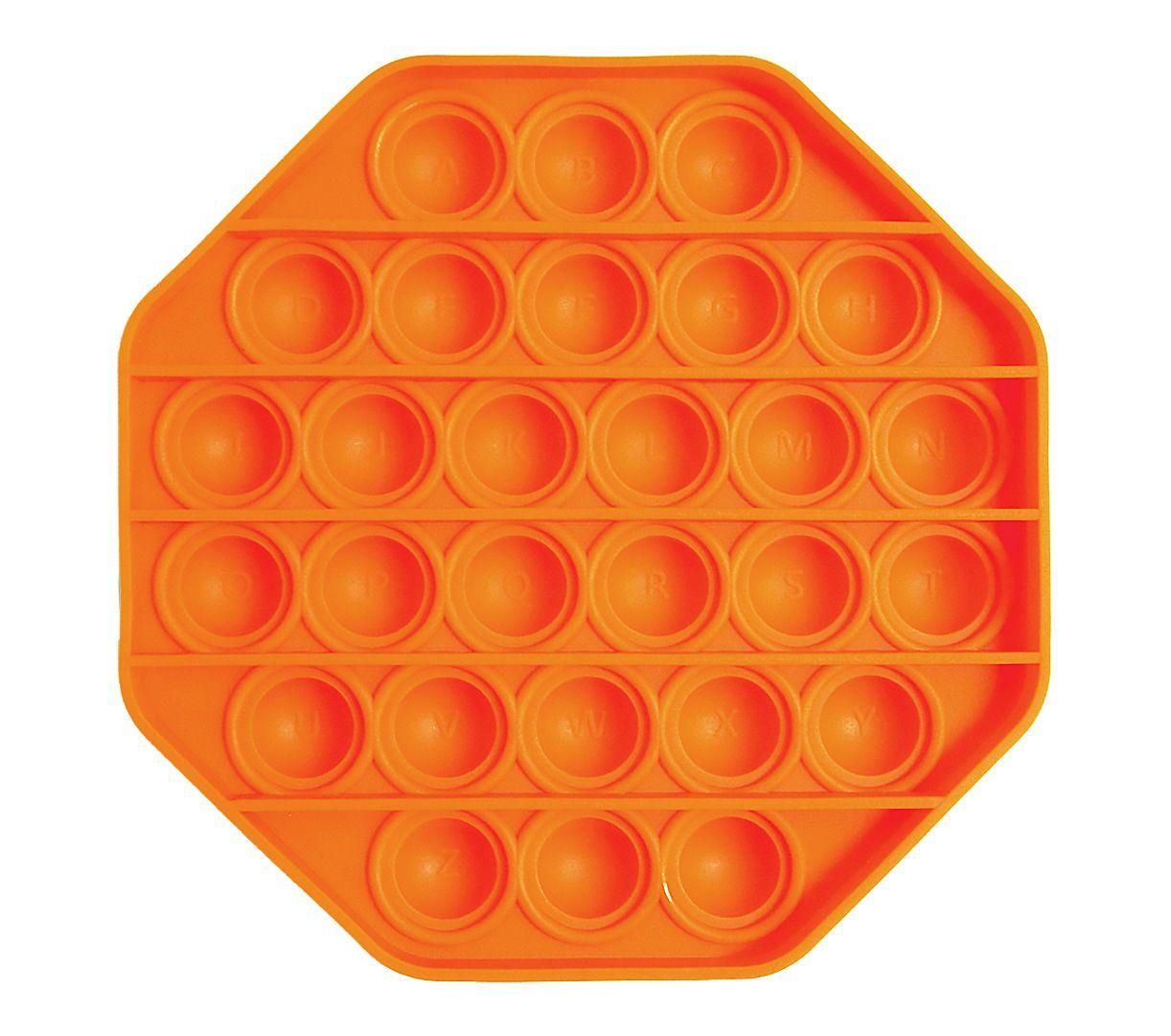 Zabawka sensoryczna PopIt antystresowa w kształcie oktagonu - pomarańczowa