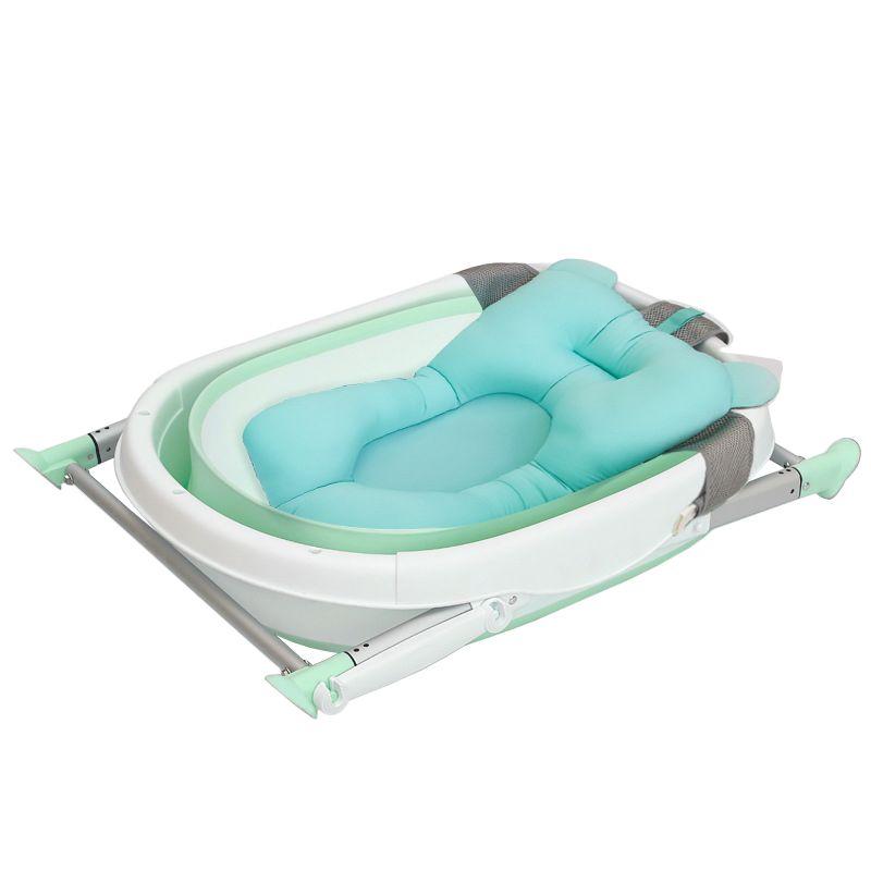 Wanienka składana do kąpieli dla dzieci z poduszką w kolorze miętowym - zielona