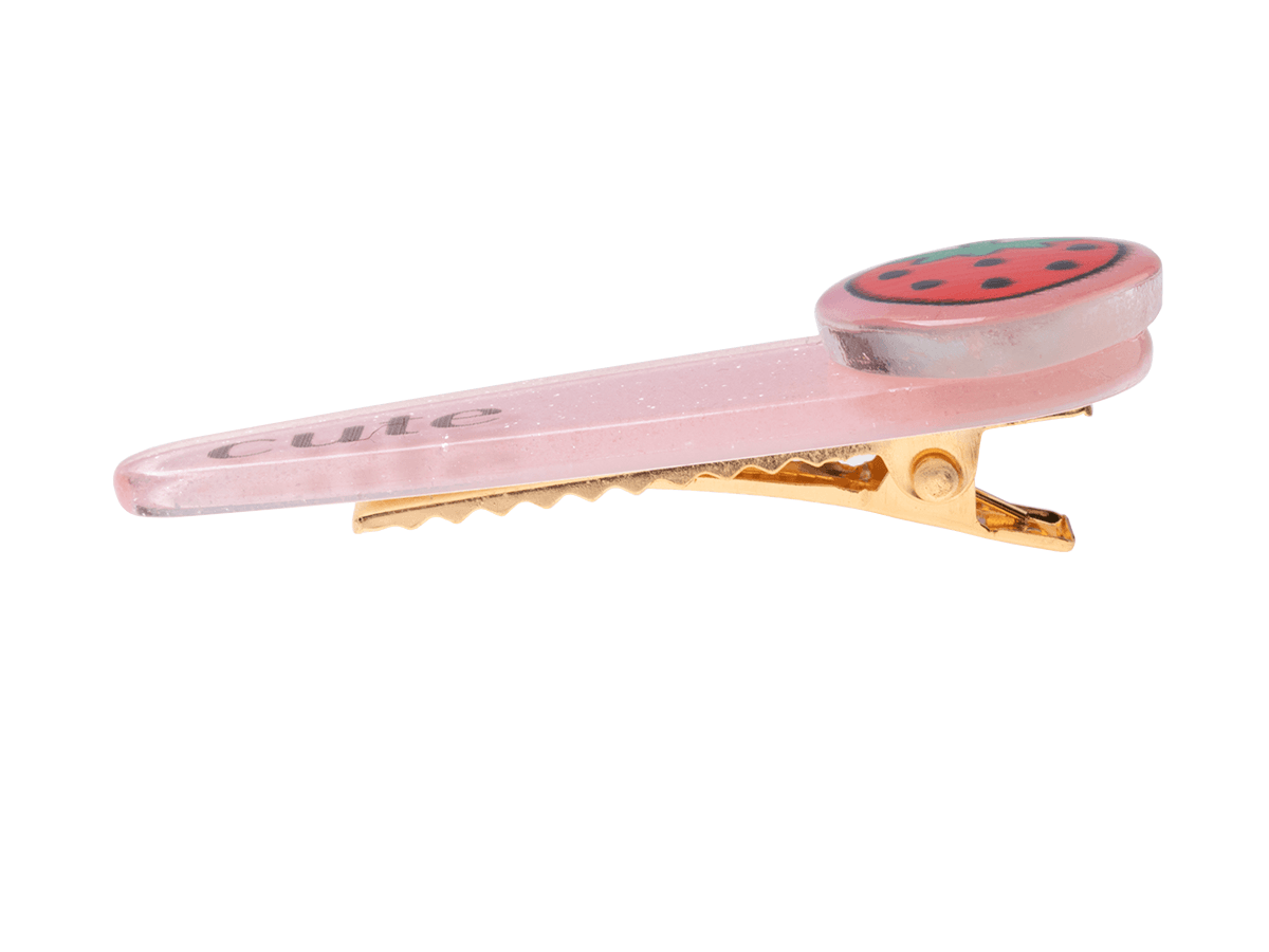 Hair clip for children strawberry - pink