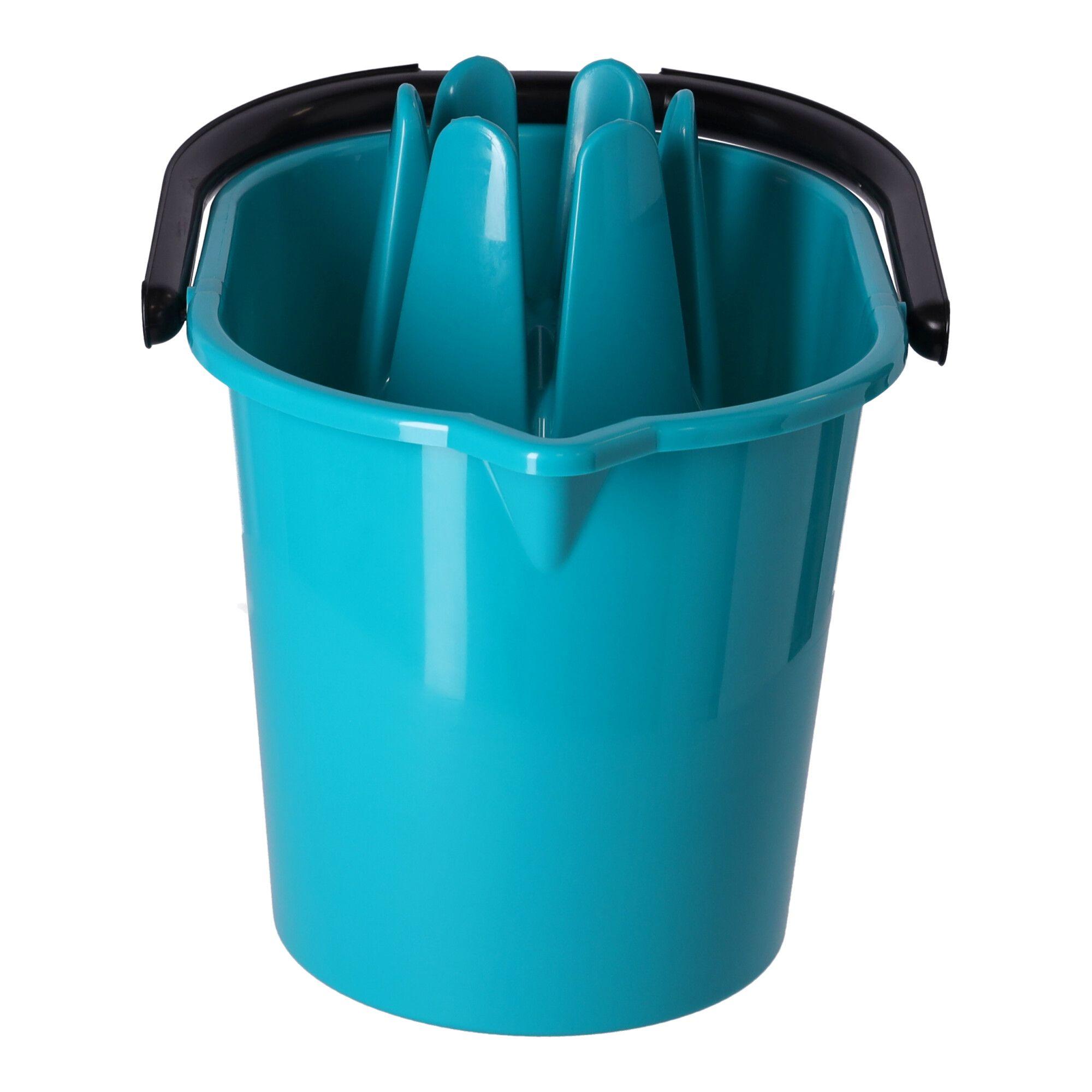 Mop bucket with squeezer, POLISH PRODUCT- seafoam