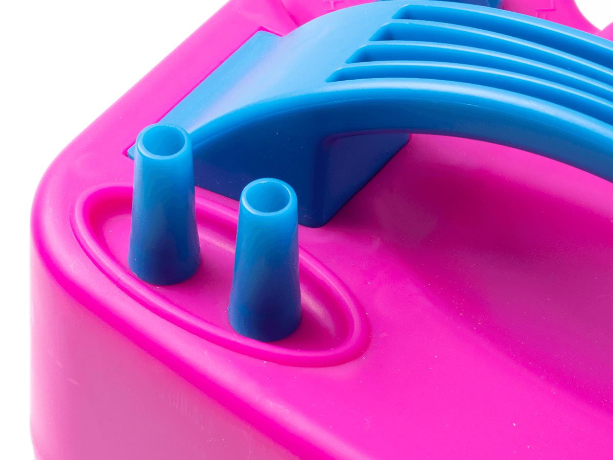 Electric balloon pump with built-in nozzles