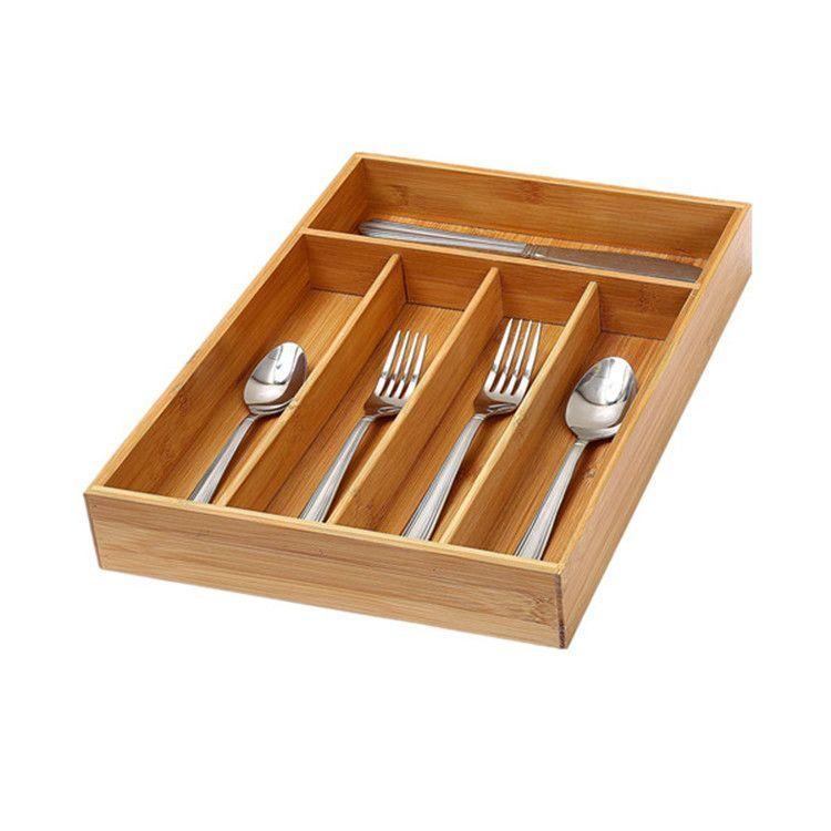 Bamboo cutlery drawer insert, 5 compartments