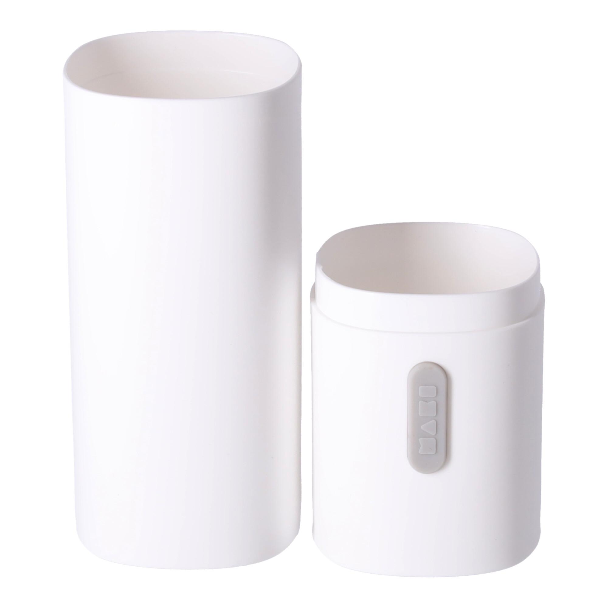 Container, case for toothbrush and toothpaste - white