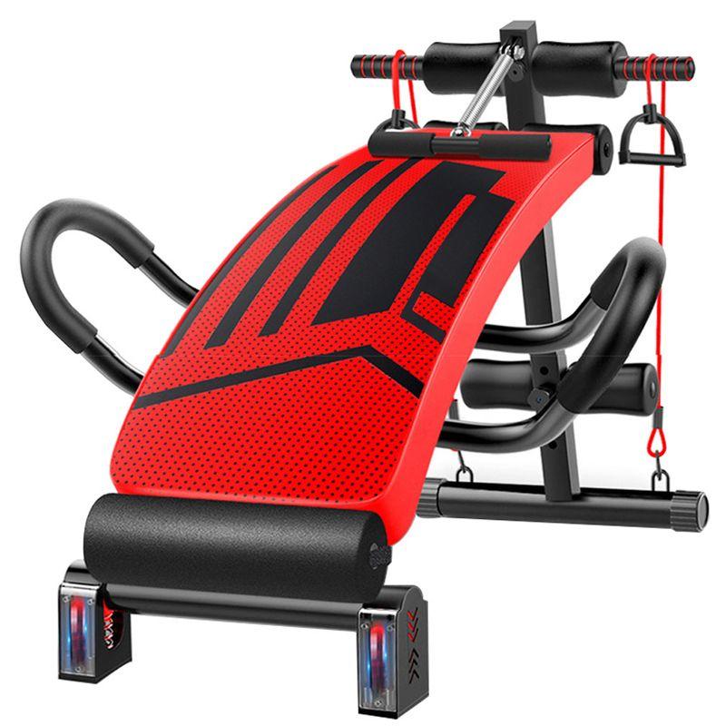 Wielofunkcyjna ławeczka do ćwiczeń mięśni brzucha z uchwytami bocznymi - czerwona
